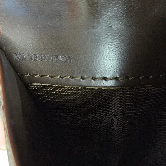 Auth Burberry Haymarket Check Card Holder Black Leather Slim Italy Shadow Horse - Picture 8 of 13